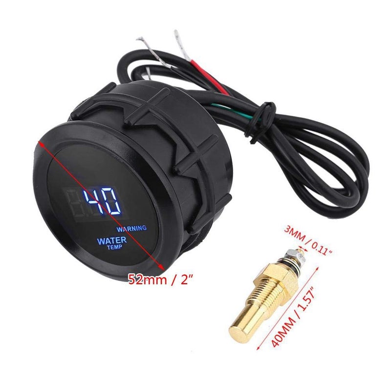 Dweekiy Water Temperature Gauge Engine Coolant Temperature Monitor Digital 2 Inch 52mm Blue LED for Cars Trucks SUVs with Sensor Kit - Image 5