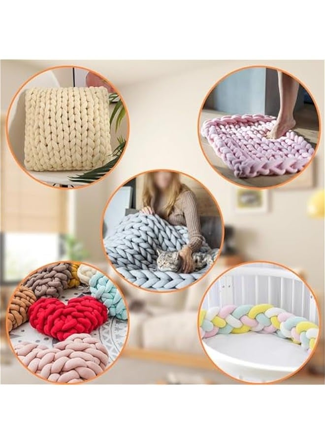 TRASSLE Chunky Yarn for Hand Knitting, 0.55lb/10 Yards Giant Yarn Arm Knitting Yarn, Soft Tubular Yarn for Bags, Baskets, Pillows, Pet Nests, DIY Crafts - Image 3