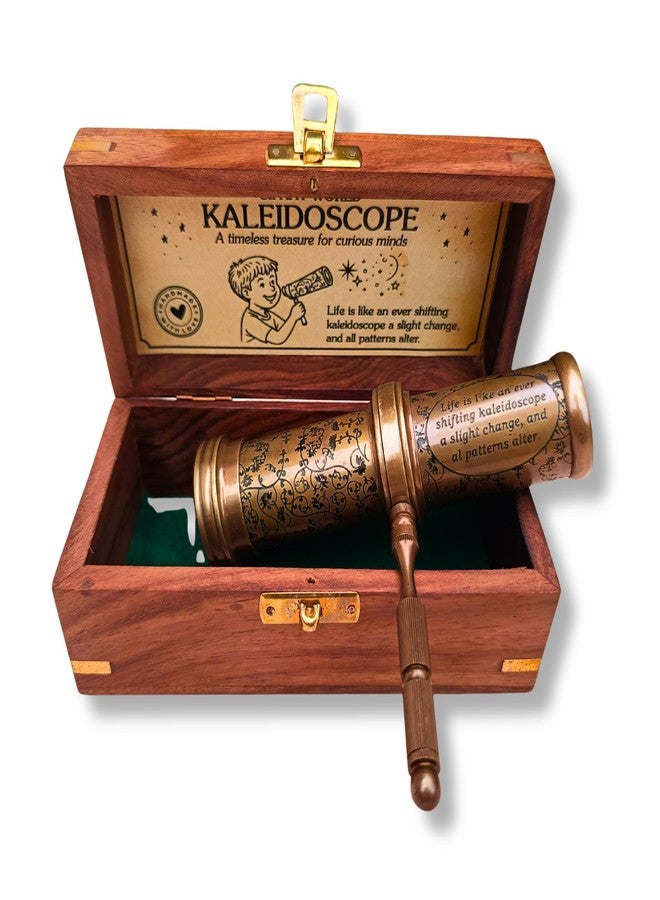 SIFAAT WORLD Kaleidoscopes, Handmade Kaleidoscope with Wooden Box, Brass Kaleidoscope, Educational Vintage Collection, Kaleidoscope for Kids, Graduation Gifts - Image 1