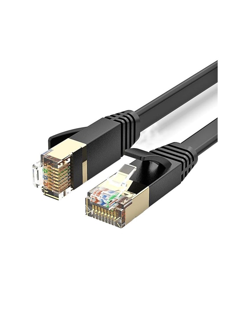 XICEN - 30M Cat 7 Ethernet Cable High Speed Gigabit Flat Lan Network Cable with RJ45 Gold Plated Connector 10Gbps 600Mhz Shielded Internet Patch Cord - Image 1