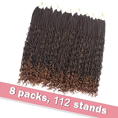 Diha Goddess Box Braids Crochet Hair With Curly Ends 22 Inch Bohomian Box Braids Crochet Braids 8 Packs 3X Crochet Braids Synthetic Braiding Hair Extension for Black Women 22 Inch Pack of 8 T1B 30 - Image 3