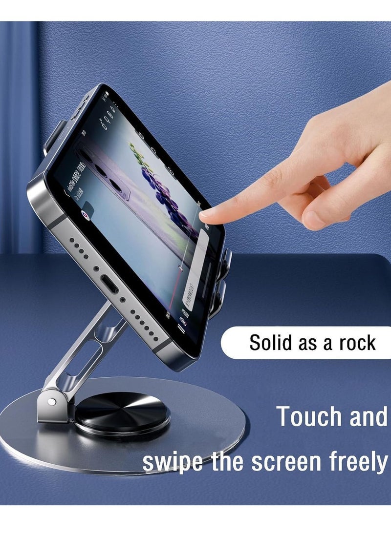 DUSALA Adjustable Phone Stand for Desk – 360-Degree Rotating, Foldable & Portable Cell Phone Holder – Compatible with iPhone 16, 15, 14, 13 Pro Max, Samsung S25 Ultra, S24, S23 Ultra, Tablets & iPads (4-10 Inches) – Stable and Space-Saving Desktop Stand for Users - Image 5