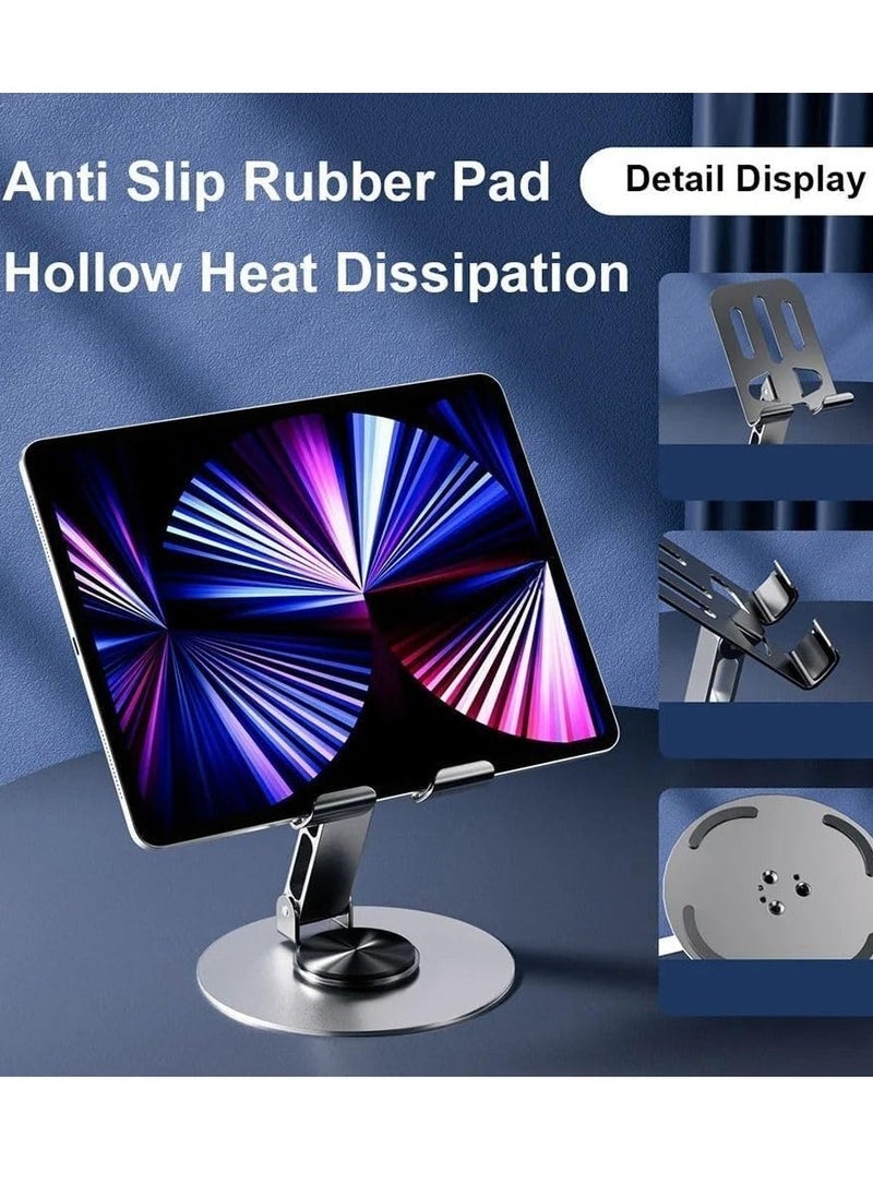 DUSALA Adjustable Phone Stand for Desk – 360-Degree Rotating, Foldable & Portable Cell Phone Holder – Compatible with iPhone 16, 15, 14, 13 Pro Max, Samsung S25 Ultra, S24, S23 Ultra, Tablets & iPads (4-10 Inches) – Stable and Space-Saving Desktop Stand for Users - Image 4