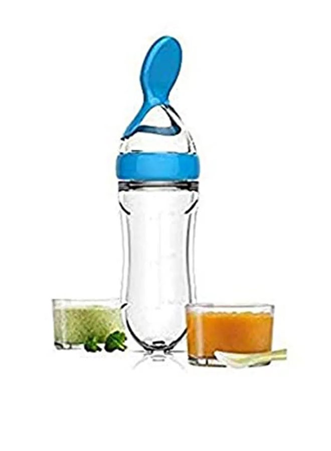 Ultra-Soft Silicone Baby Light Weight Food Dispensing Bottle With Spoon - Image 4