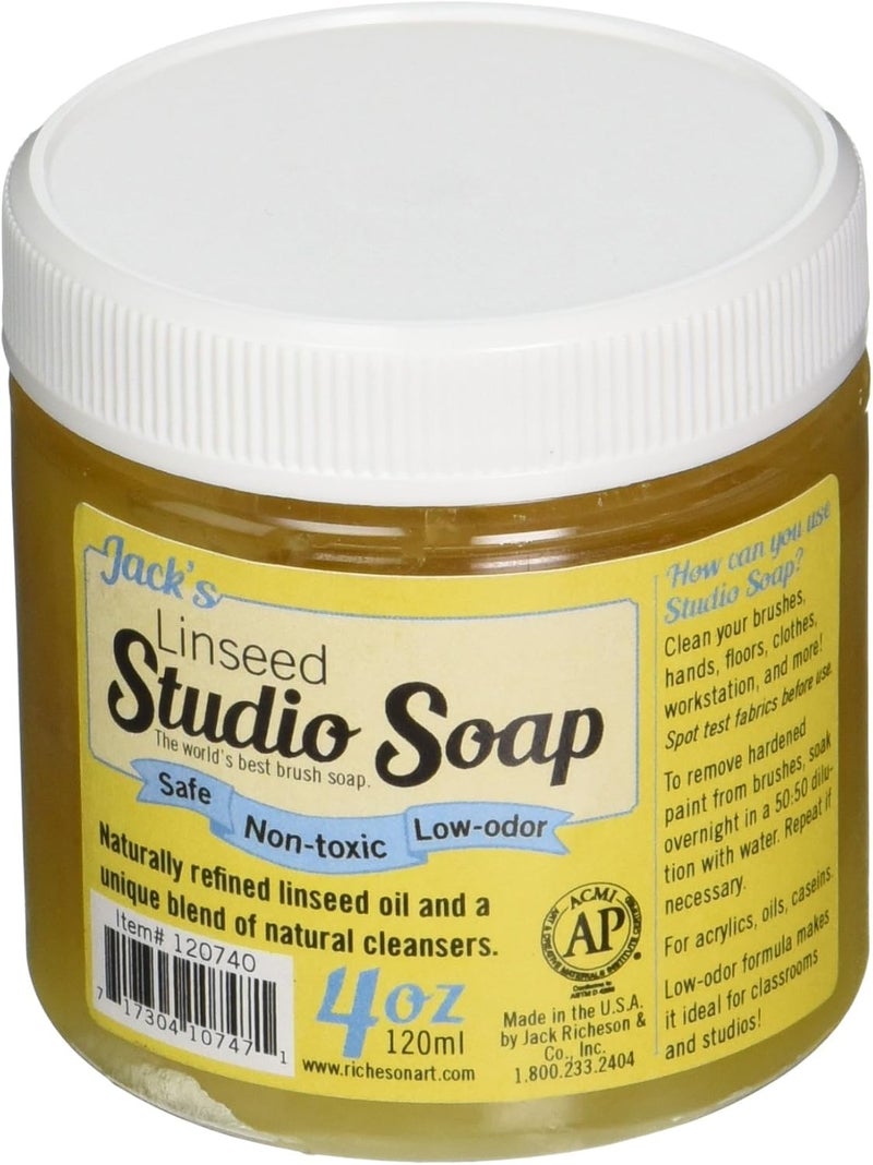 Jack Richeson Linseed Studio Soap - 120ml Non-Toxic Brush Cleaner - Image 1