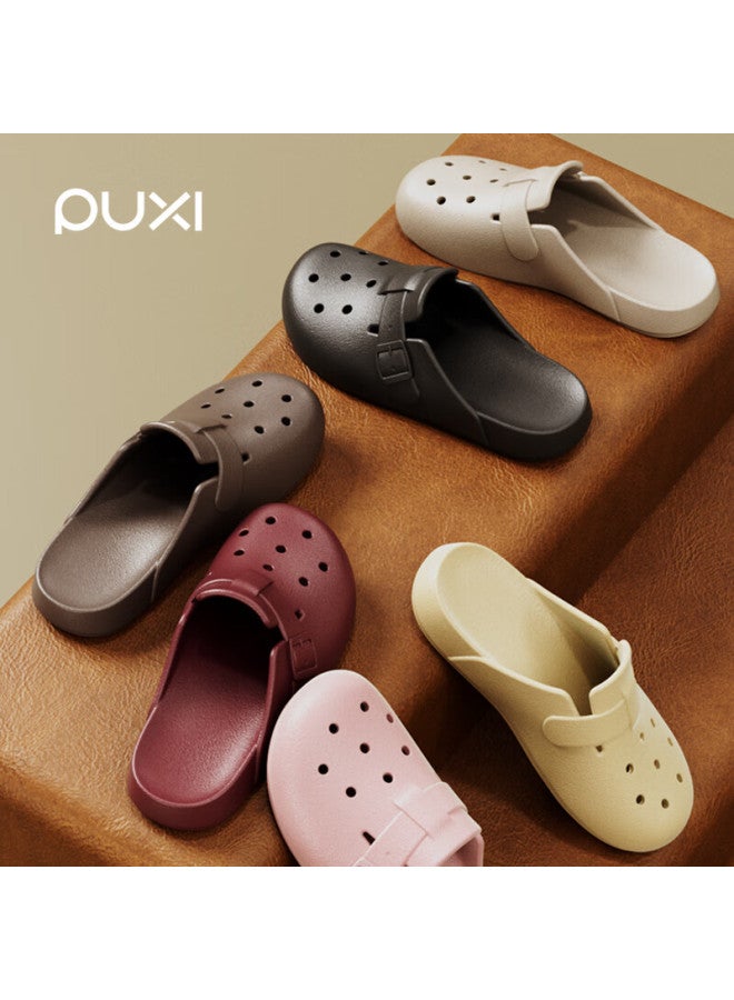 Park Xi Poxi Thick-soled Closed-toe Slip-on Women's Summer Outdoor Perforated Shoes, Light Sand Color, Size 39-40 - Image 2