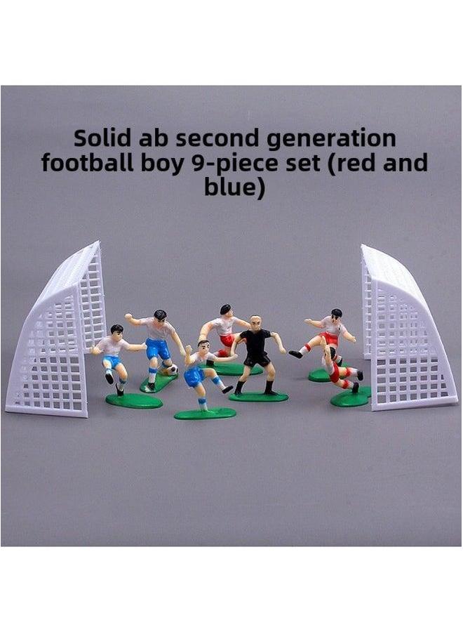 Second Generation Football Kid 9-piece Sports Games Character Ornaments Field Players Cake Set-Color:Football Boy Set: Red And Yellow - Image 4
