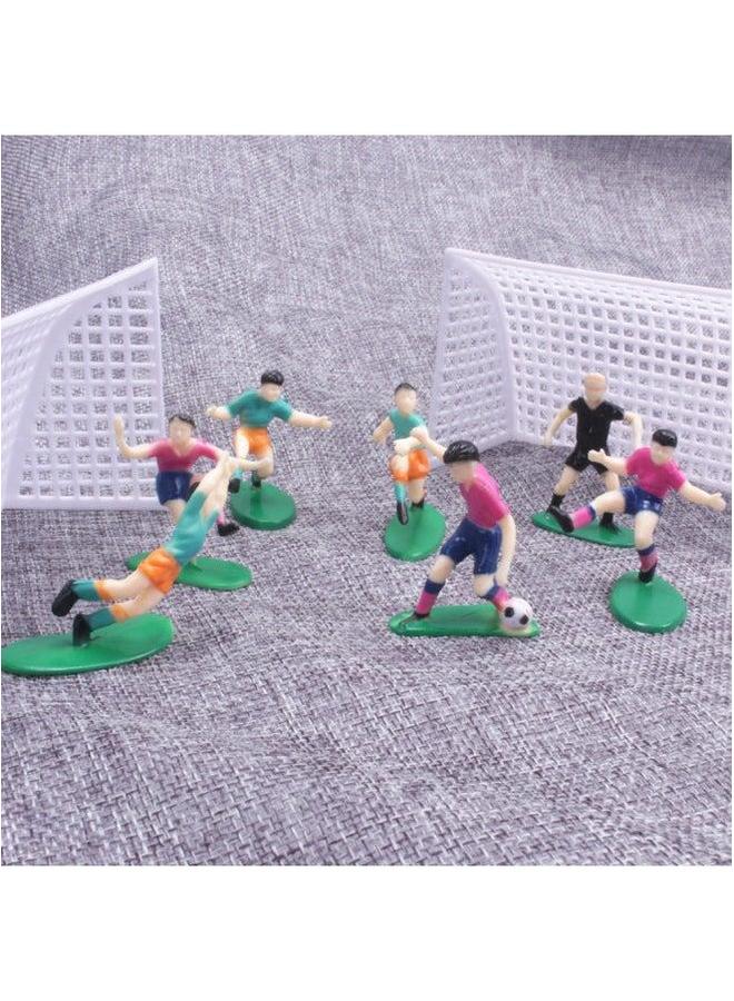 Second Generation Football Kid 9-piece Sports Games Character Ornaments Field Players Cake Set-Color:Football Boy Set: Red And Yellow - Image 3