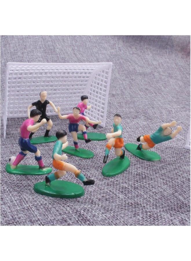 Second Generation Football Kid 9-piece Sports Games Character Ornaments Field Players Cake Set-Color:Football Boy Set: Red And Yellow - Image 5