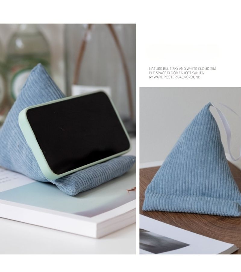 Blue Phone Pillow Holder Hands Free Stable Soft Stand For Desk Workspace - Image 3