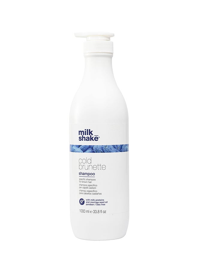 Milk Shake Cold Brunette Shampoo – Blue Pigment Anti-Brass Shampoo for Brown, Light Brown & Dark Blonde Hair – SLES & Paraben Free with Moringa Oil, Milk Proteins & Integrity 41 for Softness, Shine & Color Protection, 1 Ltr - Image 1