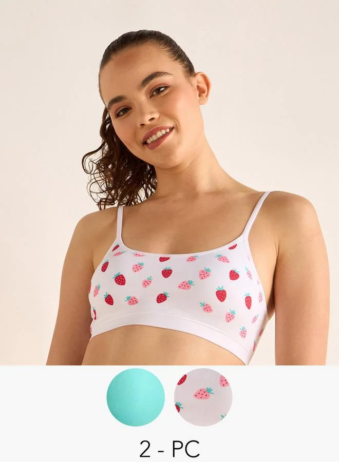 سبلاش فيڤ طقم قطعتين - حمالات صدر متنوعة للمراهقات بأشرطة قابلة للتعديل