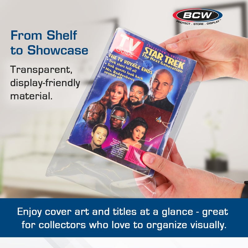 BCW Digest & Manga Polypropylene Bags â€“ 100 Pack | Clear Acid-Free Manga Protector Sleeves | Archival-Safe Book Storage Bags for Manga, Digest Books & Small Magazines - Image 4