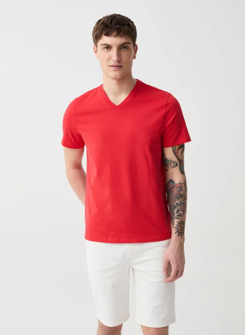 Ovs Slim-Fit Bermuda Shorts In Solid Colour Denim