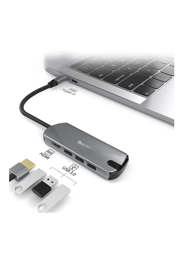 TYCOM Tycom USB C Docking Station with a Type C Adapter, 4-in-1 USB C Hub Adapter Dock with 4K USB C to HDMI, 3 USB 3.0 Ports for MacBook/Pro, Chromebook, and More(USB C HUB 4-in-1)  - Image 2