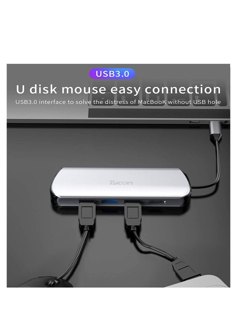 TYCOM Tycom USB C Docking Station with a Type C Adapter, 4-in-1 USB C Hub Adapter Dock with 4K USB C to HDMI, 3 USB 3.0 Ports for MacBook/Pro, Chromebook, and More(USB C HUB 4-in-1)  - Image 5