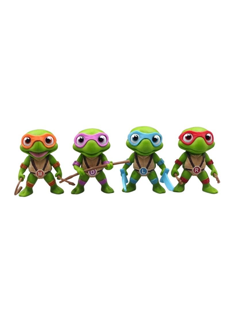 Y&D 4-Piece Teenage Mutant Ninja Turtles Figurines Model Toys Cake Car Model  - Image 1