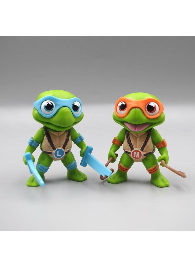 Y&D 4-Piece Teenage Mutant Ninja Turtles Figurines Model Toys Cake Car Model  - Image 3