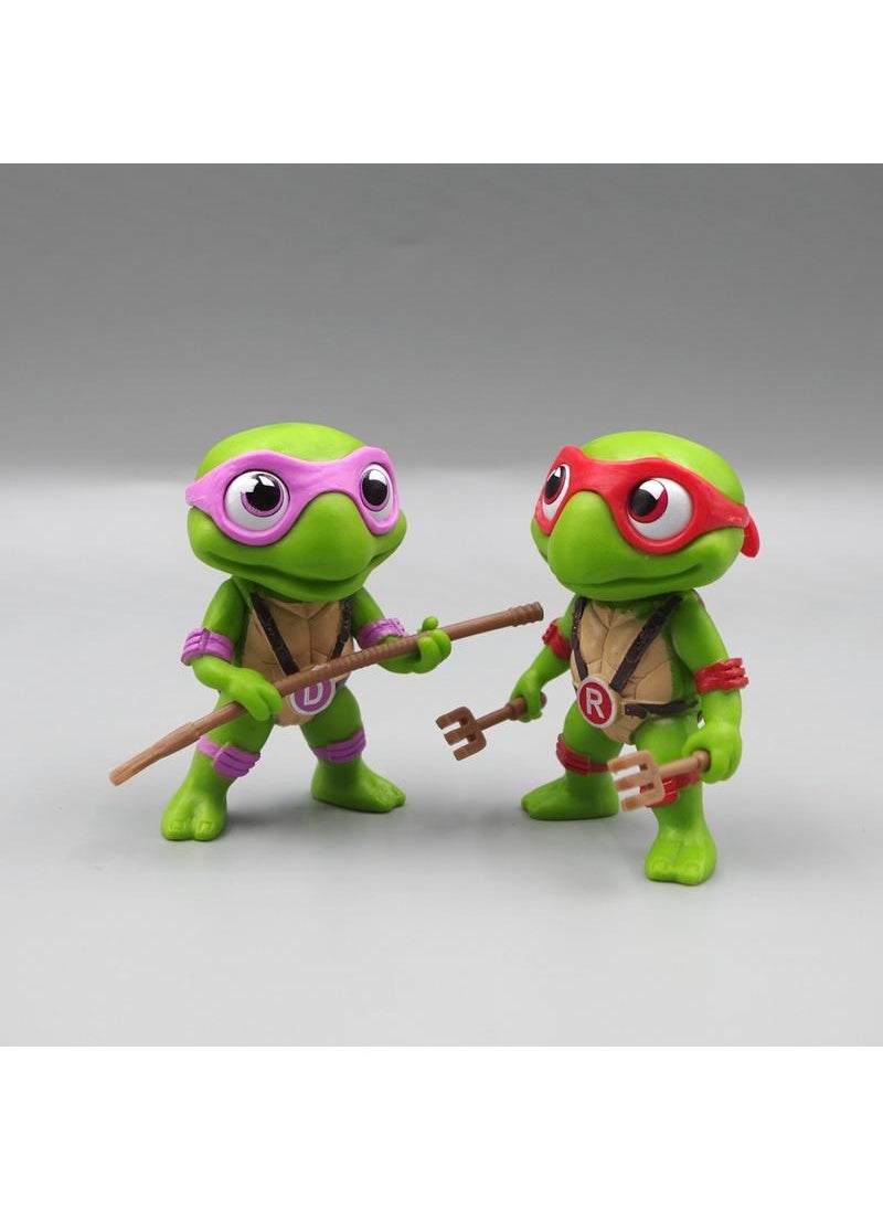 Y&D 4-Piece Teenage Mutant Ninja Turtles Figurines Model Toys Cake Car Model  - Image 4