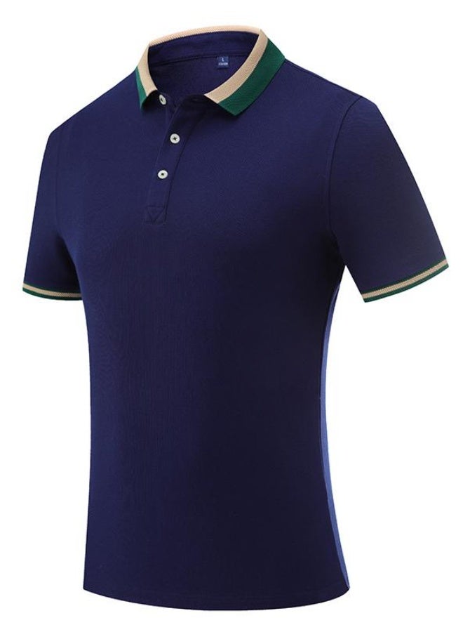 Cotton Polo Shirt Short Sleeve Turn-down Collar Half Sleeve Restaurant Waiter Uniform Casual Summer Top  - Image 1