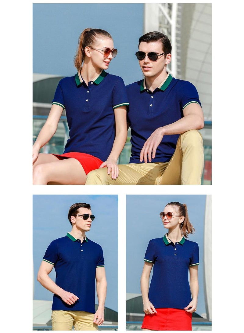 Cotton Polo Shirt Short Sleeve Turn-down Collar Half Sleeve Restaurant Waiter Uniform Casual Summer Top  - Image 2