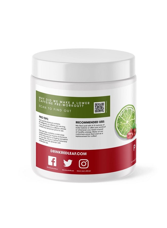 ريد ليف مسحوق منشط ما قبل التمرين، أحماض أمينية متفرعة السلسلة، بيتا ألانين، أحماض أمينية وشاي أخضر لدعم المناعة والطاقة قبل التمرين، بنكهة التوت البري والليمون الطبيعية - 30 وجبة - Image 3