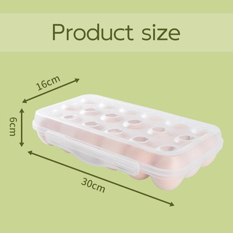 Maykela Covered Egg Holders For Refrigerator Plastic Storage Container Egg Tray Carrier with Lid Reusable Egg Tray Stackable Fits Fridge Storage Organizer for Kitchen Set of 1 Pack Clear 18 Eggs - Image 2