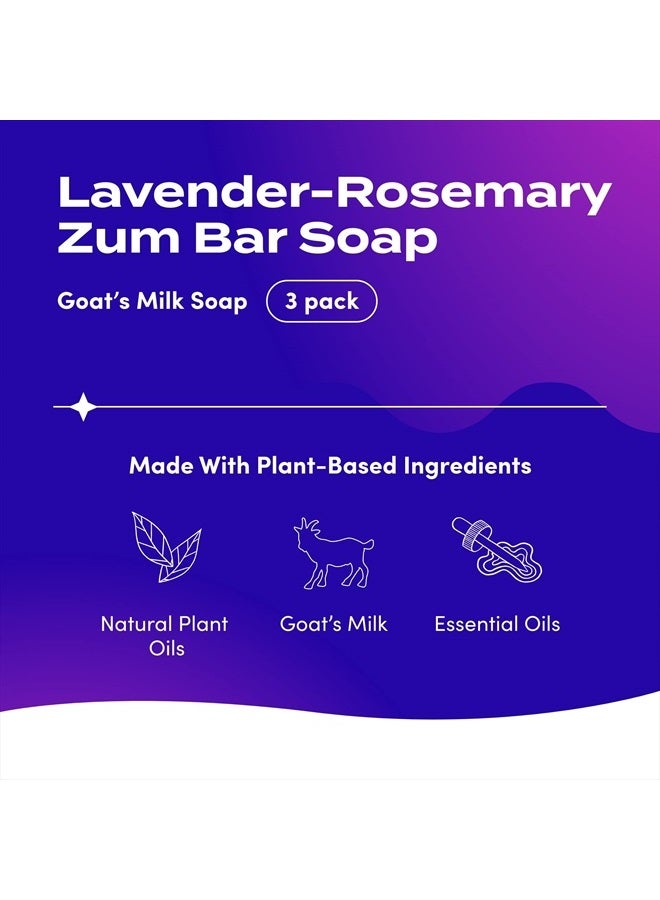 Indigo Wild Zum Bar Goat's Milk Soap - Lavender-Rosemary - 3 Ounce (Pack of 3) - Image 2