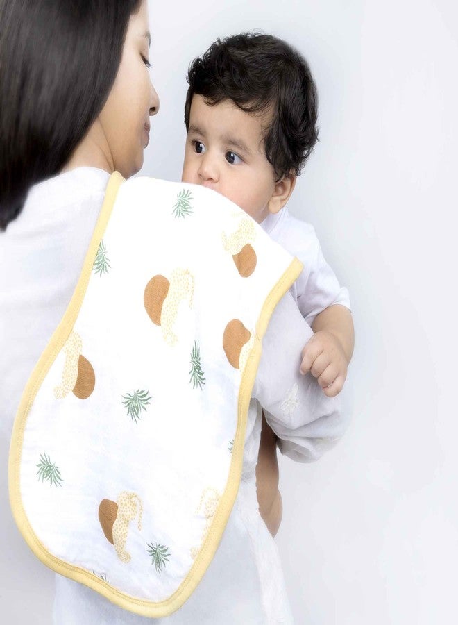 THEONI Cotton Muslin 3Layer Burpy Bib, 2-in-1 Bib-Woody tiger - Image 5