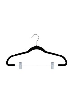 TYCOM Non Slip Velvet Hangers Suit Hangers 20 Pack Ultra Thin Space Saving 360 Degree Swivel Hook Clothes Hangers Hold Up to 10 Lbs for Coats Jackets Pants Dress Clothe Metal CLip 20pcs Black.  - Image 2