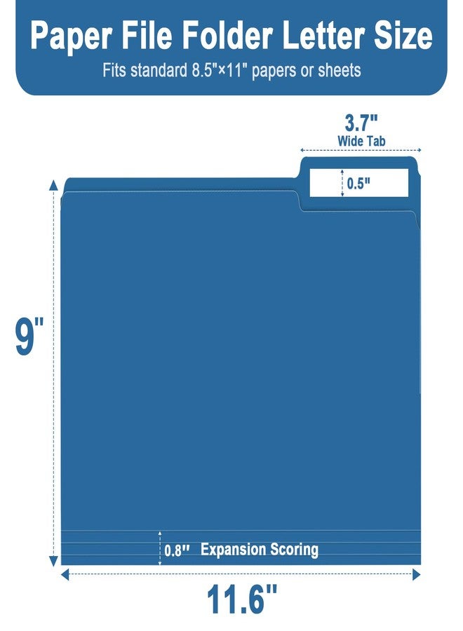 RAZCC File Folder, 150 Pack 1/3 Cut Tab File Folders Letter Size, Colored File Folders for Office Classroom Use, Colored Folders with Tabs, Assorted 5 Colors - Image 2