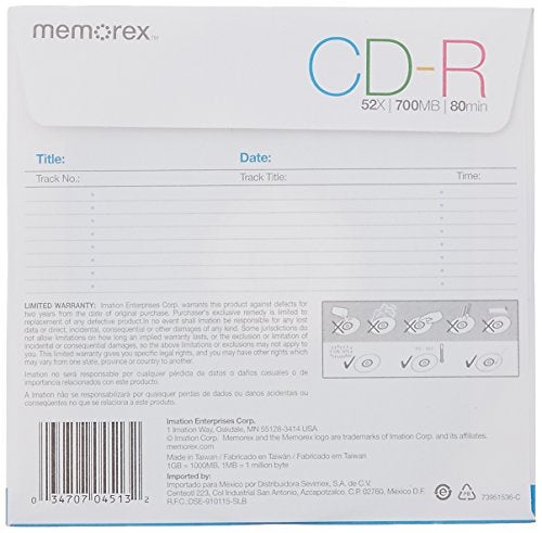 PNY Memorex 700Mb/80 Minute 52X CD-R, 10 Pack (32020033356) - Image 4