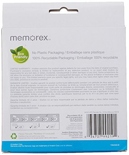 PNY Memorex 700Mb/80 Minute 52X CD-R, 10 Pack (32020033356) - Image 2