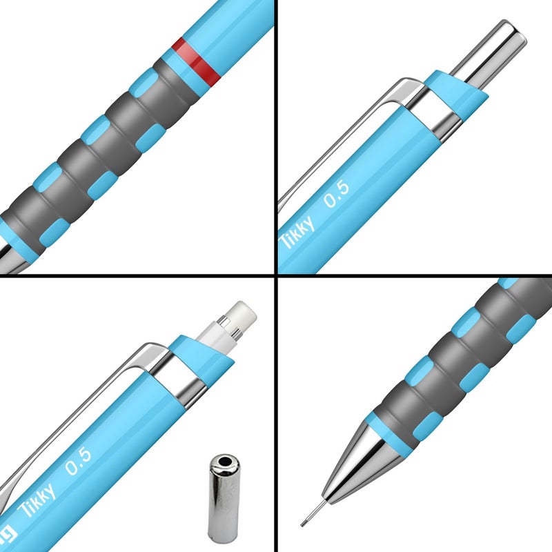 Rotring Rotring 0.5mm Mechanical Clutch Lead Pencil | Tikky | for Smooth Writing Drafting Drawing | Neon Blue Barrel | Stationery  - Image 3