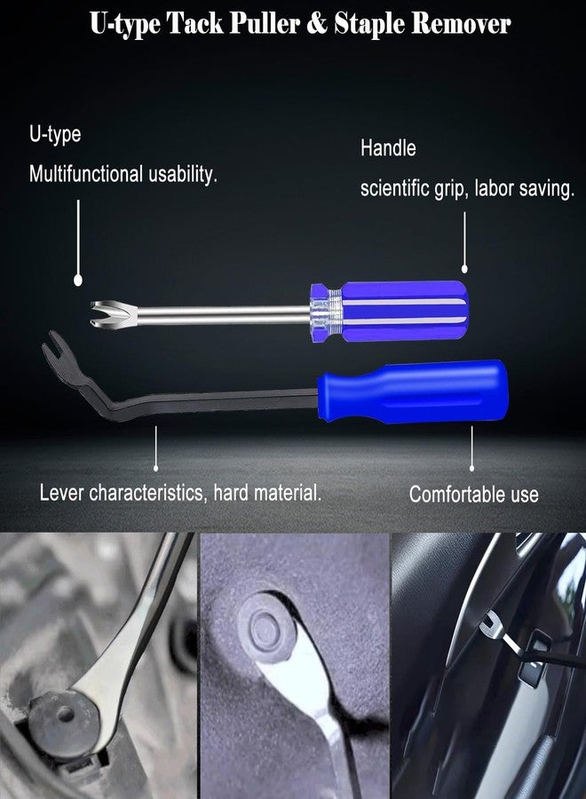 Sunxeke 4Pcs Upholstery Staple Remover Tool Set Including 7inch End Cutting Plier,V Tip Tack Puller,U Tip Tack Puller,Staple Remover,Nail Puller Carpet Remover for Furniture Floor Photo Frame - Image 5