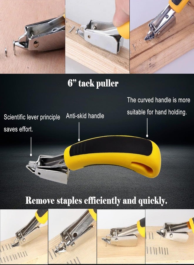 Sunxeke 4Pcs Upholstery Staple Remover Tool Set Including 7inch End Cutting Plier,V Tip Tack Puller,U Tip Tack Puller,Staple Remover,Nail Puller Carpet Remover for Furniture Floor Photo Frame - Image 4