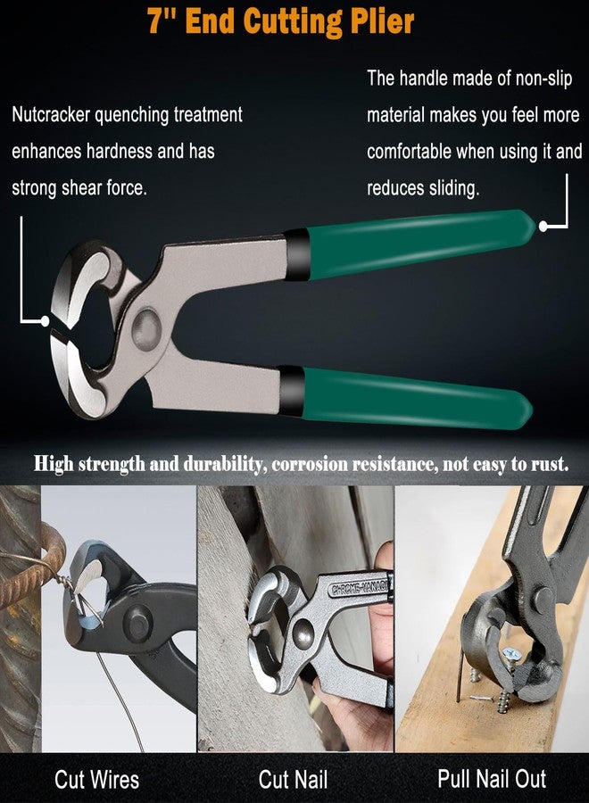 Sunxeke 4Pcs Upholstery Staple Remover Tool Set Including 7inch End Cutting Plier,V Tip Tack Puller,U Tip Tack Puller,Staple Remover,Nail Puller Carpet Remover for Furniture Floor Photo Frame - Image 3