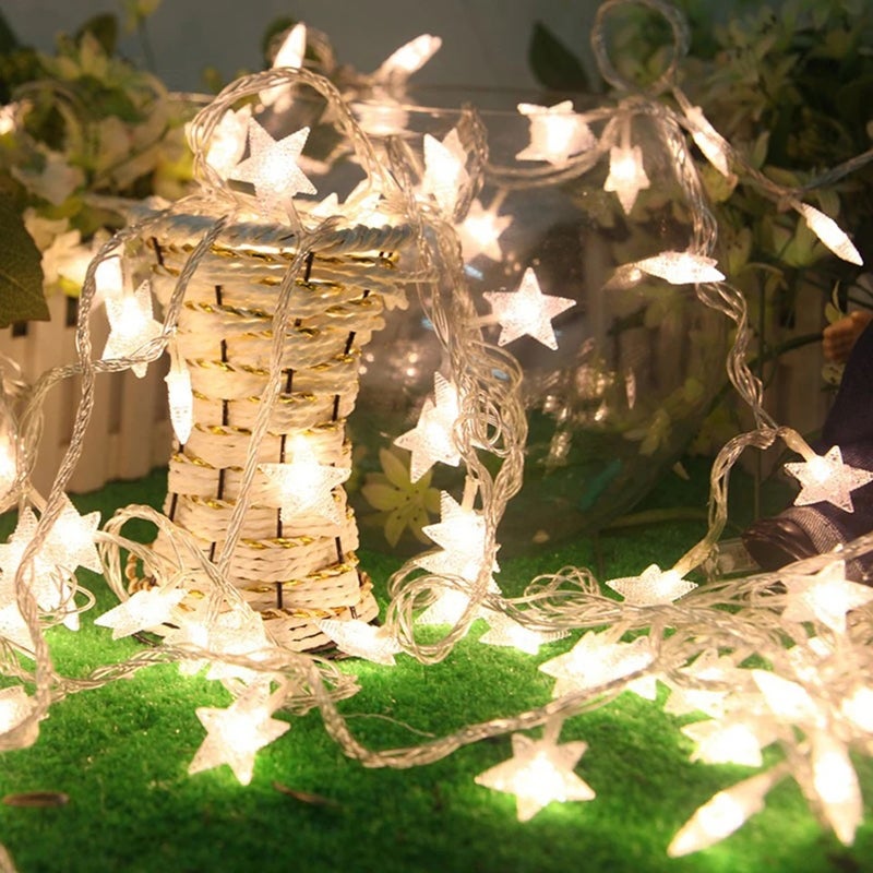 Topdii 1.5m/3m/6m/10m LED Star String Lights Christmas Garland Battery USB Powered Wedding Party Curtain String Fairy Lamps For Home - Image 3