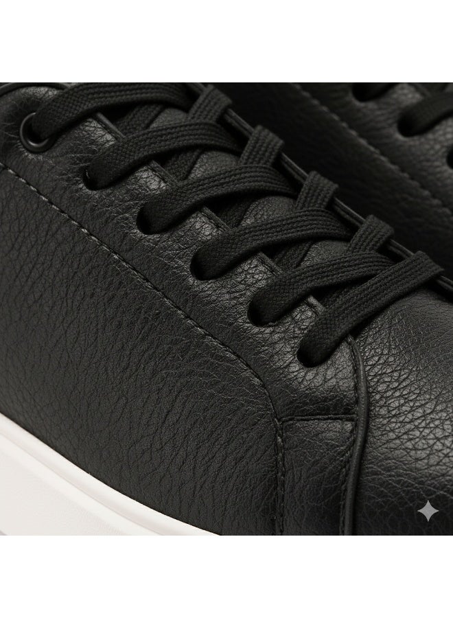 إيتاليانو سنيكرز رجالي برباط من الجلد الطبيعي بنعل رابر تركي مريح - Image 5