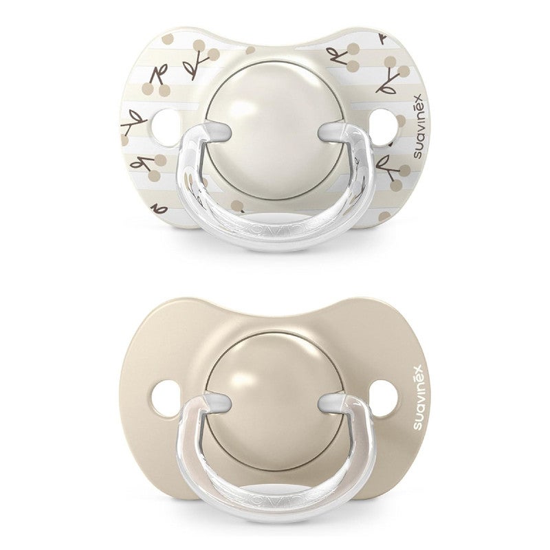 SUAVINEX سوفينكس، عبوة من 2 مصاصة للأطفال من 0 إلى 6 أشهر والمواليد الجدد، مع حلمة سيليكون فسيولوجية SX Pro متناسقة، مسطحة ومرنة، تحترم التطور الفموي، طيور بيج - Image 2