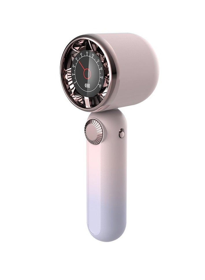 Oregon Dial Handheld Fan Infinitely Variable Multi-Speed Small Fan Portable Outdoor Desktop Mobile Phone Holder 100 Speed Colour: Gradient Light Purple