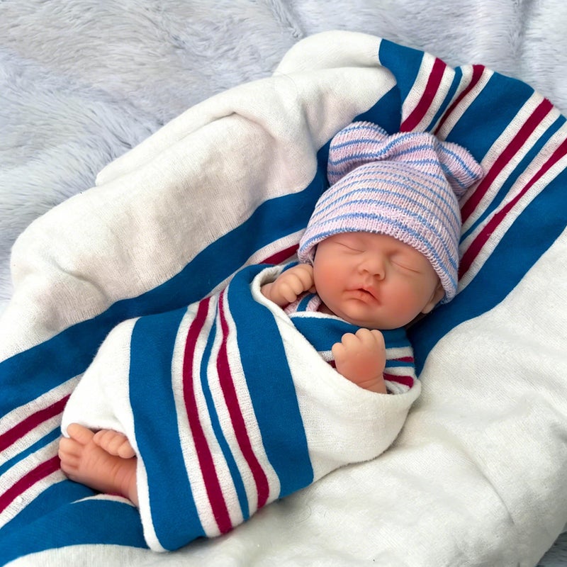 Mire & Mire Mire Mire 7 inch Boy Miniature Sleeping Full Silicone Mini Baby Dolls with Feeding Accessory Lifelike Baby Doll Soft Realistic Baby Doll - Image 3