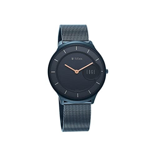 EDGE Titan Baseline Quartz Analog Blue Dial Blue Stainless Steel Strap Watch for Men - NT1843QM01 - Image 3