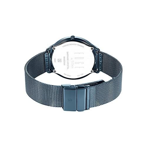 EDGE Titan Baseline Quartz Analog Blue Dial Blue Stainless Steel Strap Watch for Men - NT1843QM01 - Image 2