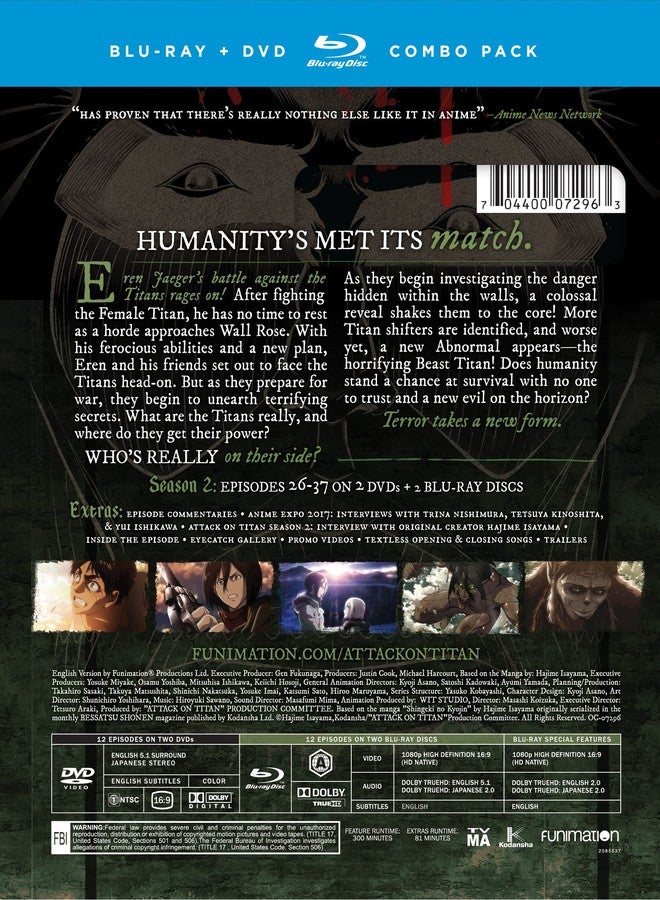 Crunchyroll Attack on Titan Season 2 (Blu-ray+DVD) - Image 2