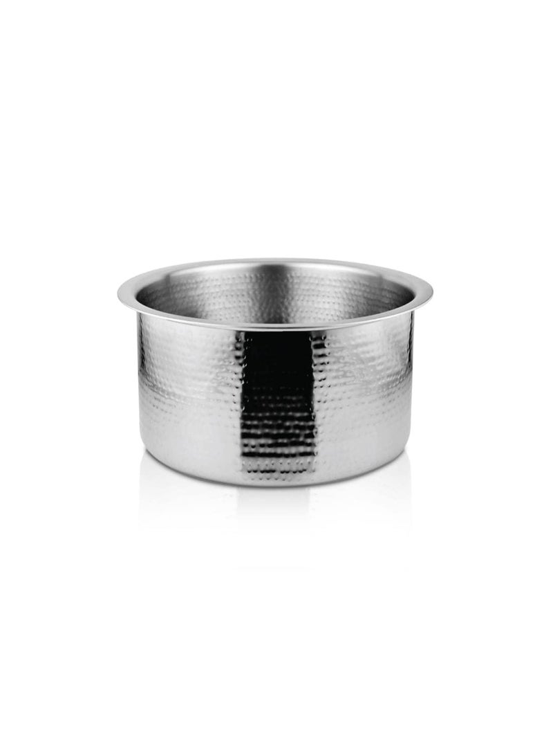 Shri & Sam Stainless Steel Heavy Weight Hammered Patila, 1.5 mm, 18 cm - Image 1
