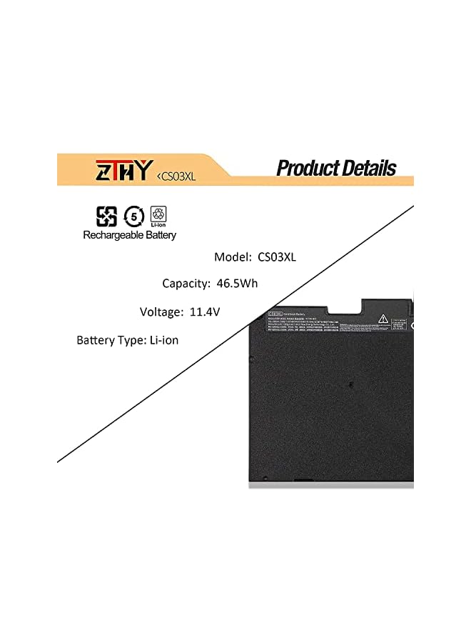 ZTHY Cs03Xl Laptop Battery For Hp Elitebook 745 755 840 848 850 G3 G4 Zbook 15U G3 G4 Series Hstnn-Ub6S Hstnn-Ib6Y 800231-141 800513-001 800231-1C1 Cs03046Xl - Image 3