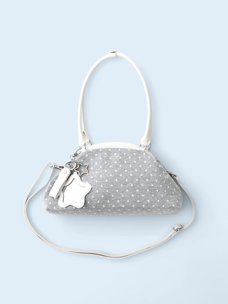 BubbleBum Bad Blue Dot Cozy Dumpling Bag Gray Shoulder Bag Handbag- Women Daily - Image 1