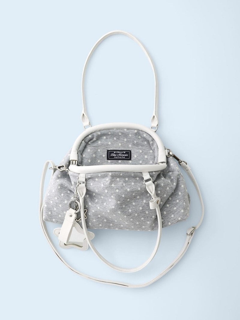 BubbleBum Bad Blue Dot Cozy Dumpling Bag Gray Shoulder Bag Handbag- Women Daily - Image 2