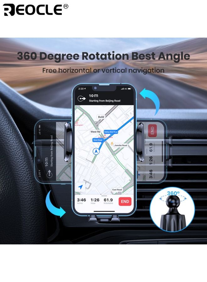 REOCLE Car Dashboard Phone Holder Adjustable in Vertical and Horizontal Directions 360°Rotation High Stability and Strong Adhesion Compatible with All Smartphones - Image 4
